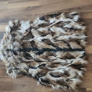 Faux fur zip up vest